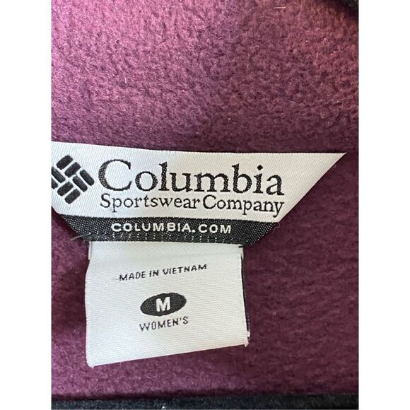 Columbia Purple Fleece Full Zip Jacket Cinch Hem Ladies Size M - Picture 10 of 13